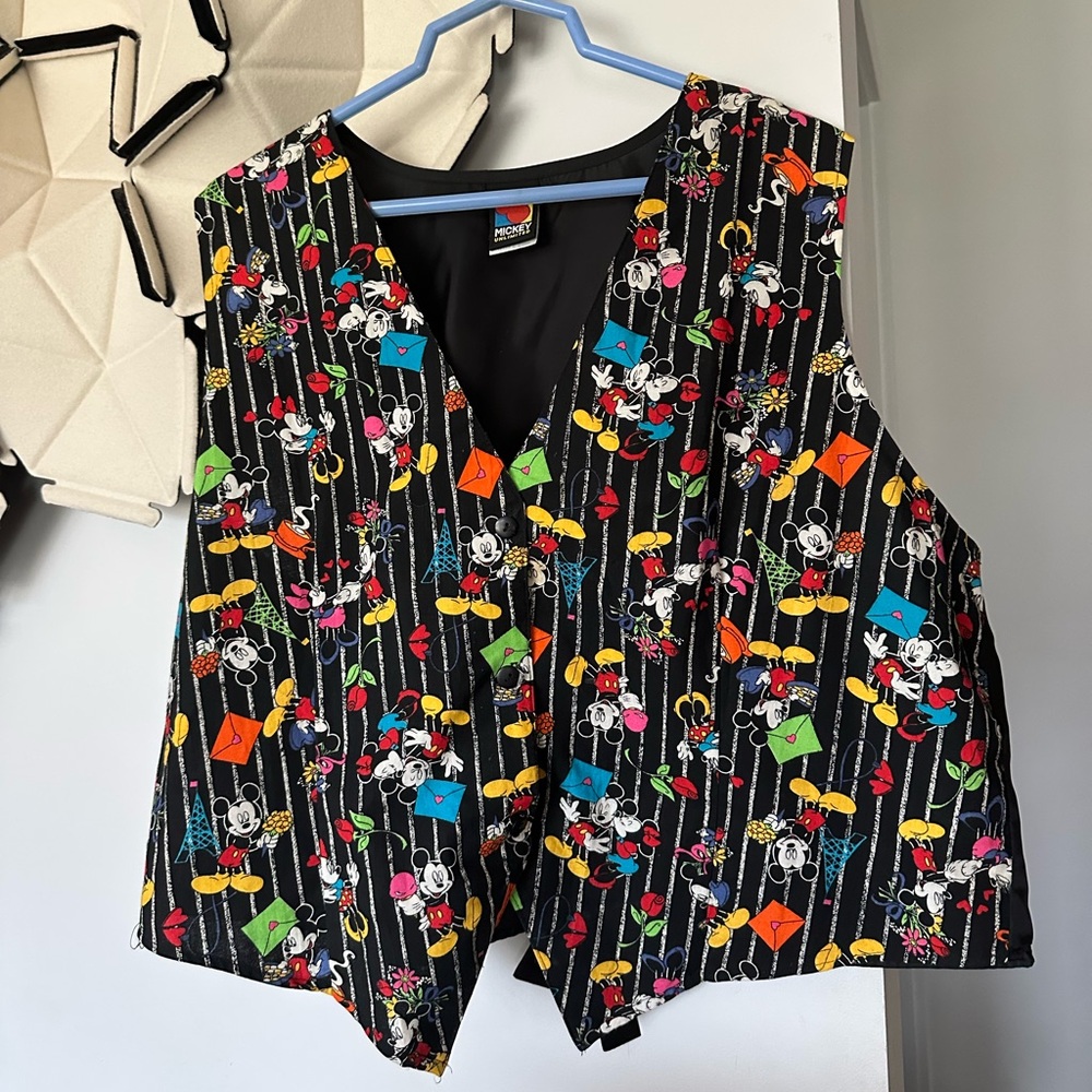 Disney Mickey Unlimited Land'N Sea Vest Mickey Minnie Mouse Floral Vest Size 24W